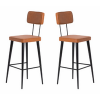 The Attic Metal Bar Chair Set of 2 Brown