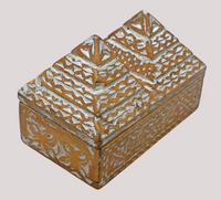 Handcrafted Wooden Jewelry Box Carved Indian Tribal Style Trinket Box - 2026080301NWC