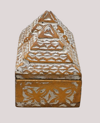 Handcrafted Wooden Jewelry Box Carved Indian Tribal Style Trinket Box - 2026080301NWC