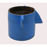 Handcrafted Wooden Planter – Dark Blue Antique Finish Decorative Plant Pot - 2026081001DBA