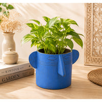 Handcrafted Wooden Planter – Dark Blue Antique Finish Decorative Plant Pot - 2026081001DBA