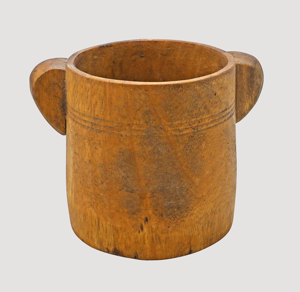 Alternate view of natural antique finish mango wood planter