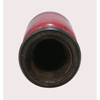 Handcrafted Wooden Flower Pot – Dark Red Antique Finish Decorative Planter - 2026081002DRA