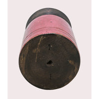 Handcrafted Wooden Flower Pot – Dark Red Antique Finish Decorative Planter - 2026081002DRA