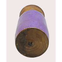 Handcrafted Wooden Flower Pot – Purple Finish Decorative Planter - 2026081002PAF