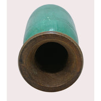 Handcrafted wooden flower pot with Turkish antique finish, decorative finish view