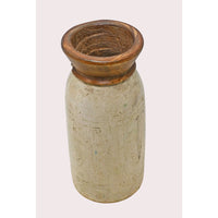 Handcrafted Wooden Flower Pot – White Antique Finish Decorative Planter - 2026081002WAF