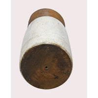 Handcrafted Wooden Flower Pot – White Antique Finish Decorative Planter - 2026081002WAF