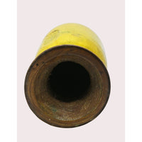 Handcrafted Wooden Flower Pot – Yellow Finish Decorative Planter - 2026081002YAF