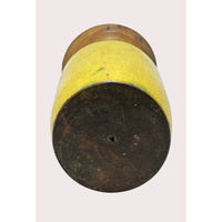 Handcrafted Wooden Flower Pot – Yellow Finish Decorative Planter - 2026081002YAF