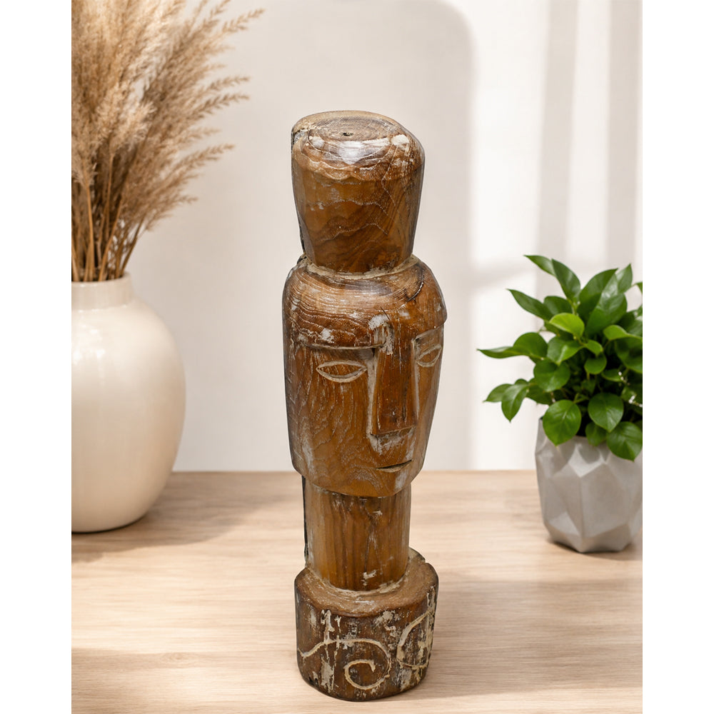 Handcrafted Tribal Wooden Face Sculpture - 2026081208UNQ