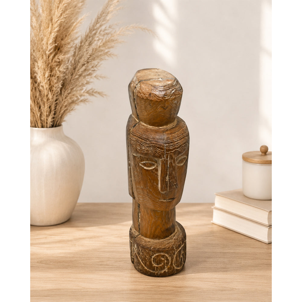 Handcrafted Tribal Head Wooden Sculpture - 2026081209UNQ