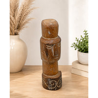 Handcrafted Tribal Wooden Head Sculpture – Rustic Folk Art Décor - 2026081210UNQ