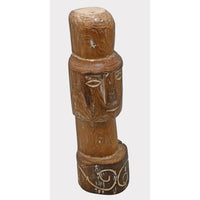 Handcrafted Tribal Wooden Head Sculpture – Rustic Folk Art Décor - 2026081210UNQ