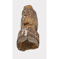 Handcrafted Tribal Wooden Head Sculpture – Rustic Brown Distressed Finish - 2026081211UNQ