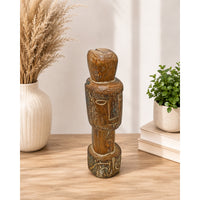 Handcrafted Tribal Head Wooden Sculpture - 2026081212UNQ