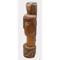 Handcrafted Tribal Wooden Head Sculpture – Rustic Folk Art Décor - 2026081214UNQ