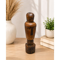 Handcrafted Solid Wood Tribal Face Statue - 2026081215UNQ