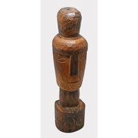 Handcrafted Solid Wood Tribal Face Statue - 2026081215UNQ