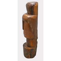 Handcrafted Solid Wood Tribal Face Statue - 2026081215UNQ