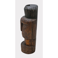 Antique Hand-Carved Dark Wood Face Statue - 2026081216UNQ