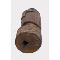 Antique Hand-Carved Dark Wood Face Statue - 2026081216UNQ