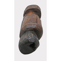 Antique Hand-Carved Dark Wood Face Statue - 2026081216UNQ