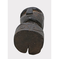 Hand-Carved Dark Wood Totem Sculpture - Espresso Brown Finish - 2026081217UNQ