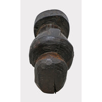 Hand-Carved Dark Wood Totem Sculpture - Espresso Brown Finish - 2026081217UNQ
