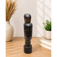Dark Walnut Hand-Carved Wooden Statue - 2026081218UNQ