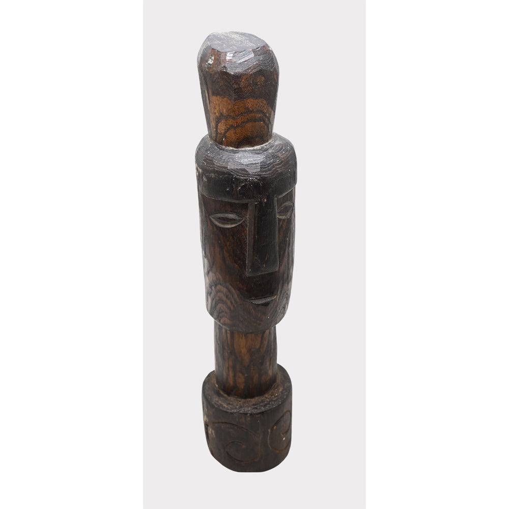 Dark walnut tribal wooden statue, alternate angle
