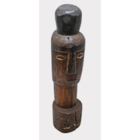 Hand-Carved Antique Wood Face Sculpture - 2026081220UNQ