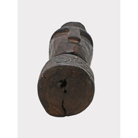 Dark Aged Hand-Carved Wooden Face Statue - 2026081221UNQ