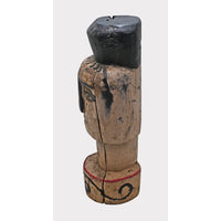 Hand-Carved Rustic Whitewashed Wooden Face Sculpture - 2026081225UNQ