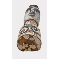 Hand-Carved Whitewashed Wooden Face Sculpture - 2026081227UNQ