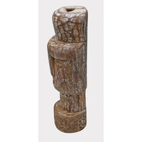 Limewashed Natural Wood Tribal Statue - 2026081228UNQ