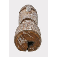 Limewashed Natural Wood Tribal Statue - 2026081228UNQ