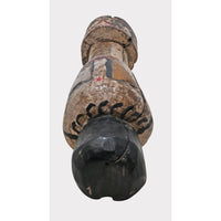 Hand-Carved Rustic Whitewashed Wooden Face Sculpture - 2026081229UNQ