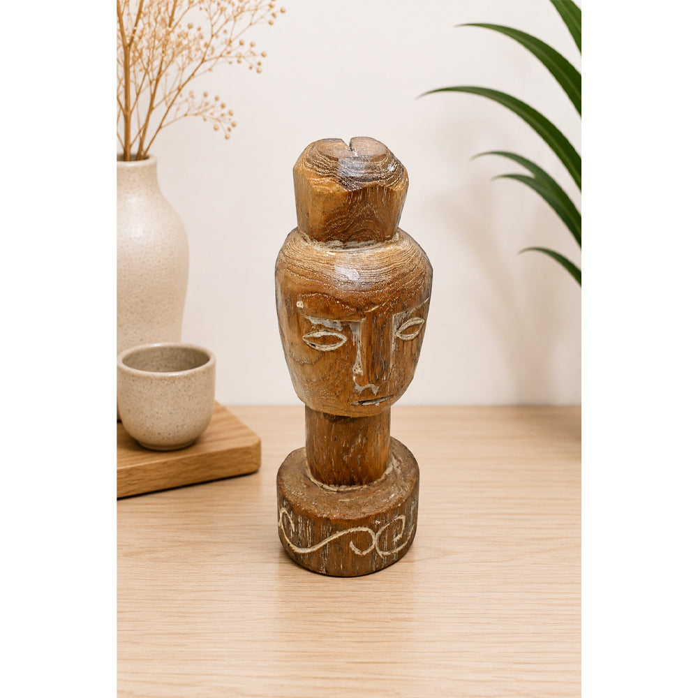 Handcrafted Tribal Head Wooden Sculpture - 2026081230UNQ