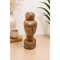 Handcrafted Tribal Head Wooden Sculpture - 2026081230UNQ