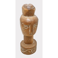 Handcrafted Tribal Head Wooden Sculpture - 2026081230UNQ