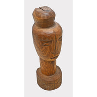 Vintage Teak-Toned Wooden Face Sculpture - 2026081231UNQ