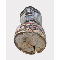 Hand-Carved Whitewashed Wooden Face Sculpture - 2026081232UNQ