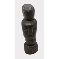 Dark Aged Hand-Carved Wooden Face Statue - 2026081233UNQ