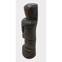 Dark Aged Hand-Carved Wooden Face Statue - 2026081233UNQ
