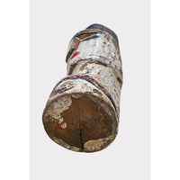 Hand-Carved Whitewashed Wooden Face Sculpture - 2026081234UNQ