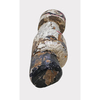 Hand-Carved Whitewashed Wooden Face Sculpture - 2026081234UNQ