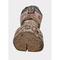Antique Distressed Hand-Painted Wooden Tribal Statue - 2026081236UNQ