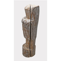 Limewashed Natural Wood Tribal Statue - 2026081237UNQ