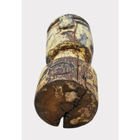 Distressed Vintage Yellow Wooden Tribal Statue - 2026081238UNQ